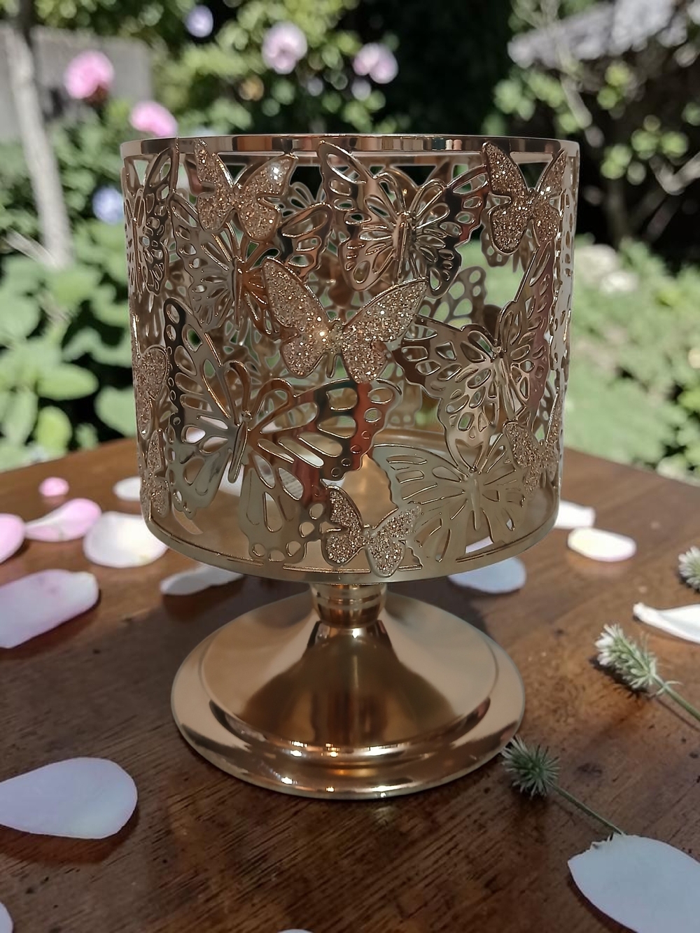 Gold Butterfly Metal Candle Holder